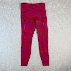 Athleta Women's Rainier Printed Tight XS/ TP Brilliance Warm Activewear pink